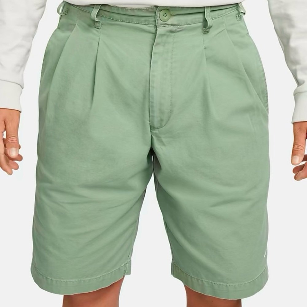 Nike Life Pleated Chino Shorts Green Men's Size 34 Waist DX0643-386 NEW